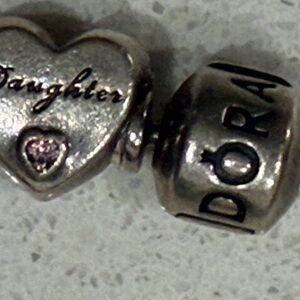 Pandora Silver Daughter Heart Charm Bracelet